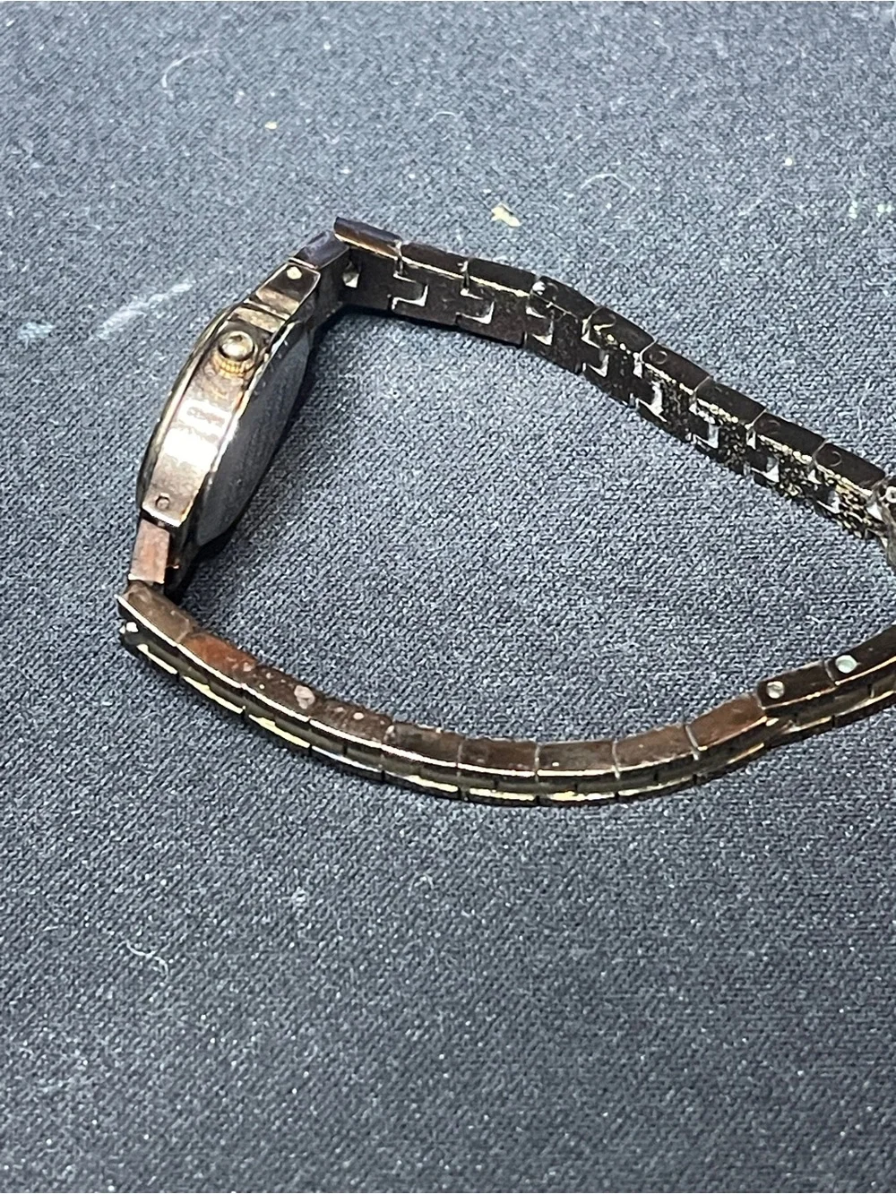 Two-Tone Women's Bracelet Watch with Brown Dial